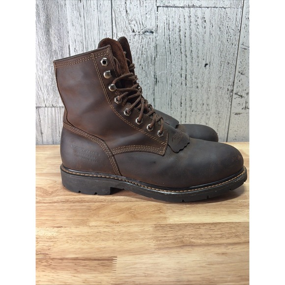 Cody James Lace Up Round Composite Toe Kiltie Waterproof Boots Brown 11d 8\